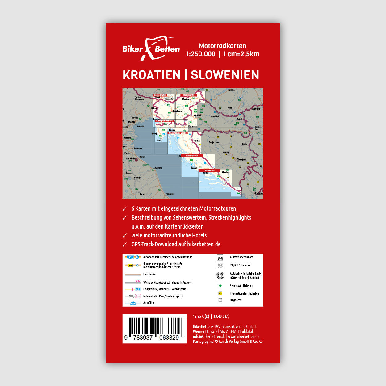 Motorradkarten Set Kroatien Slowenien