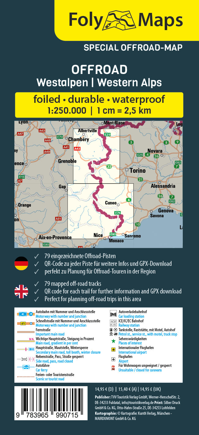 FolyMaps OFF-ROAD Map Western Alps