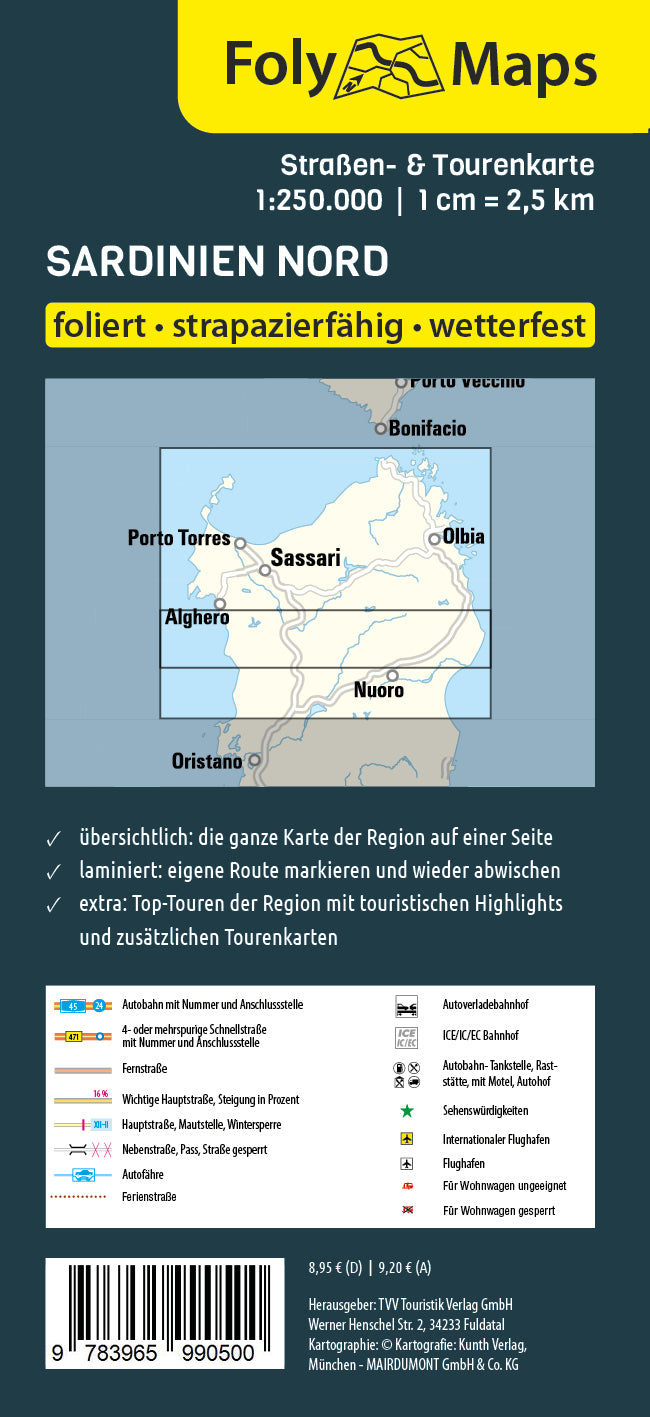 FolyMaps Karte Sardinien Nord