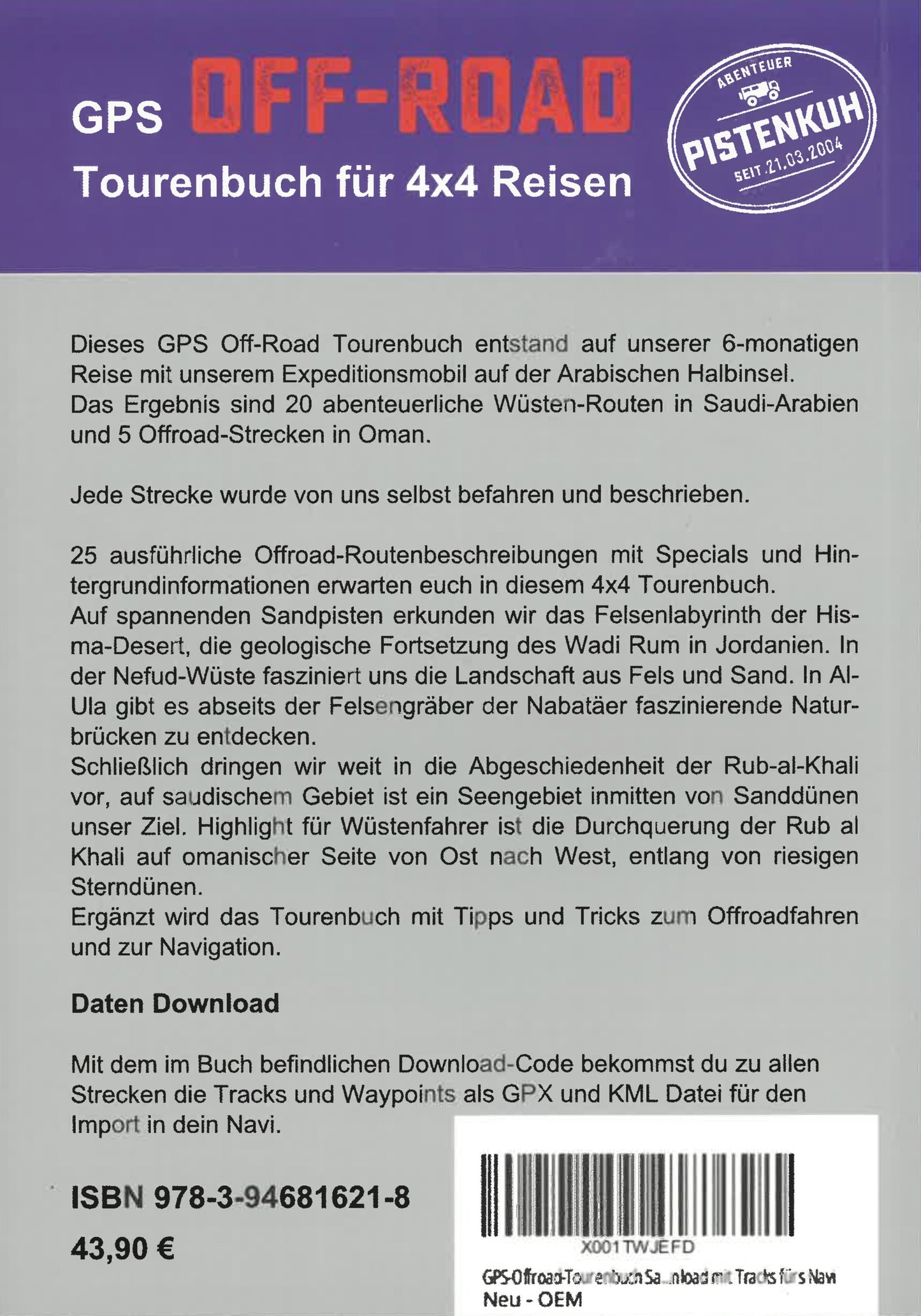 GPS Offroad Tourenbuch Saudi-Arabien / Oman