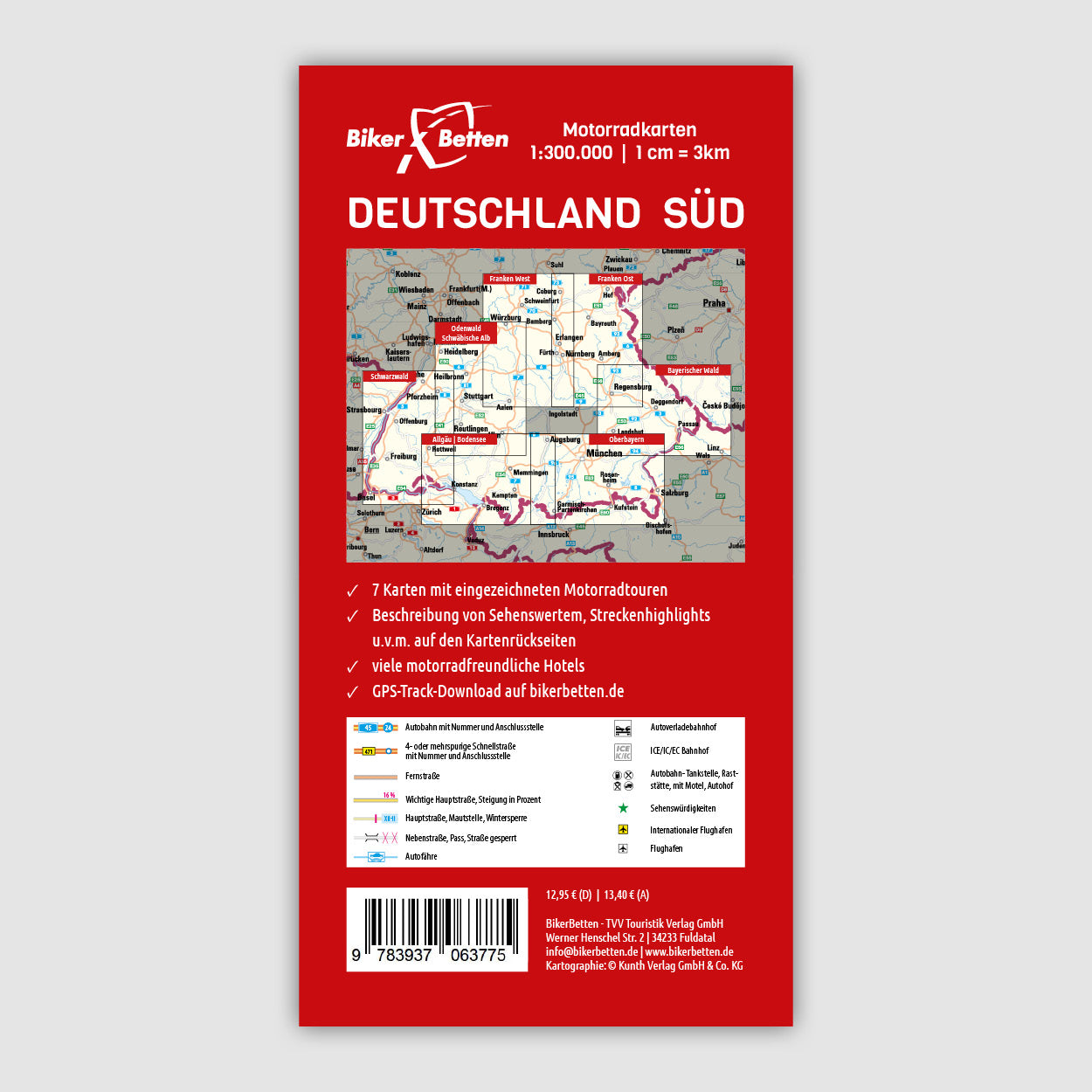 Motorradkarten Set Deutschland Süd