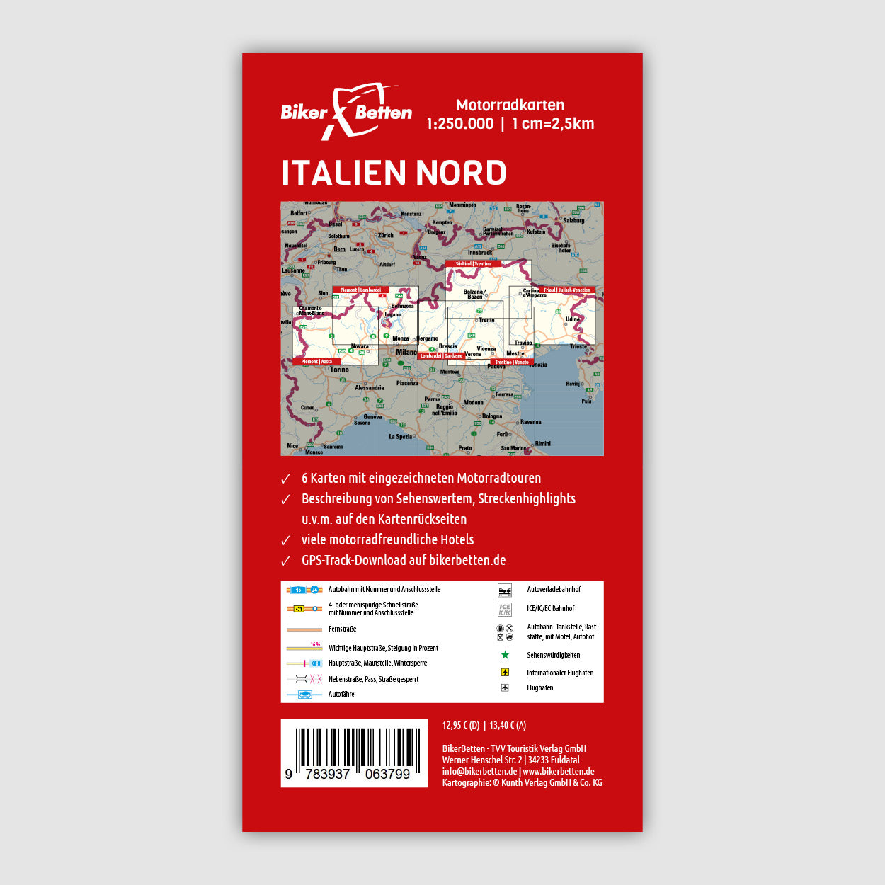 Motorradkarten Set Italien Nord