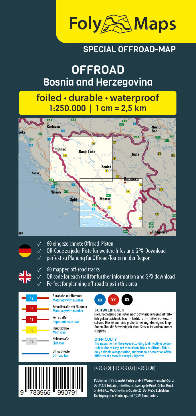 FolyMaps OFFROAD Karte Bosnien-Herzegowina