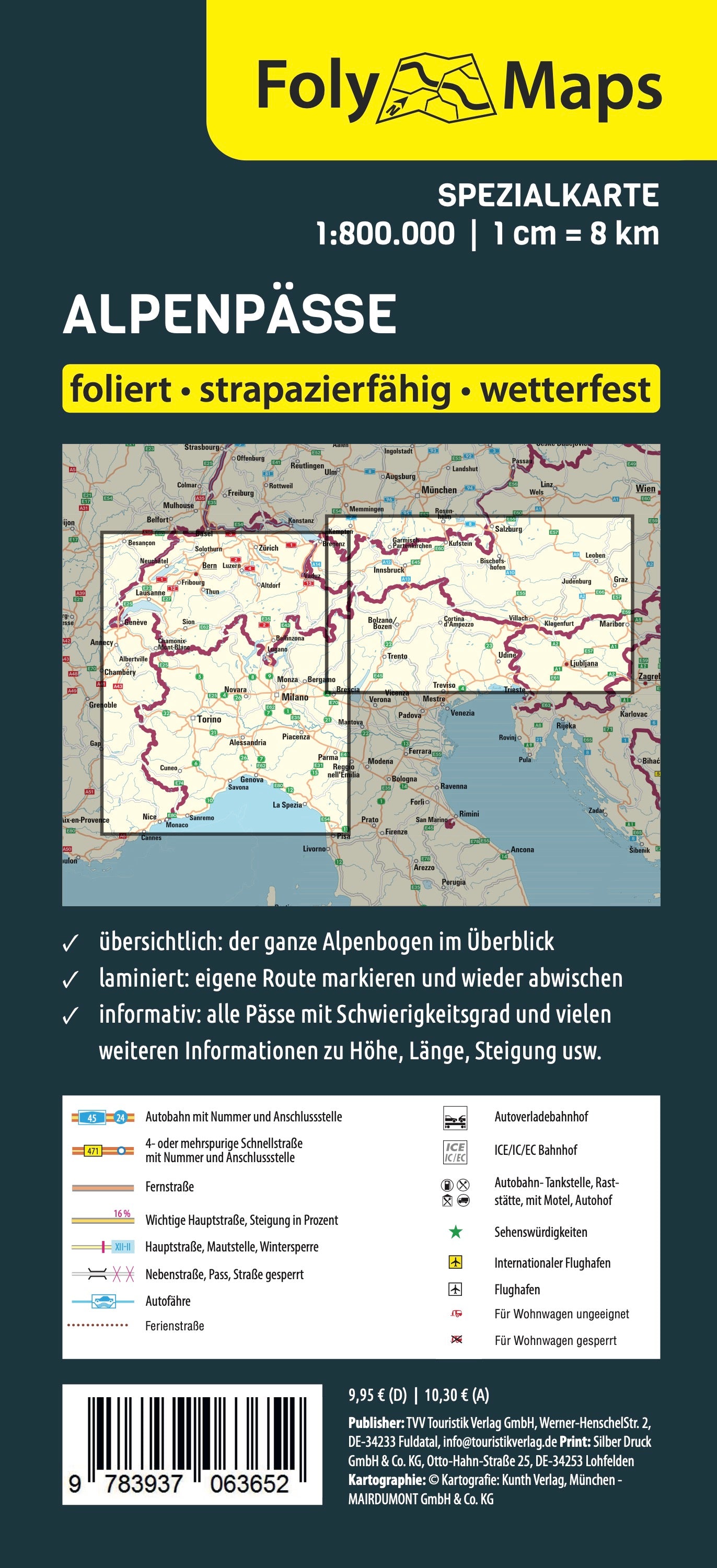 FolyMaps Karte Alpenpässe Spezialkarte