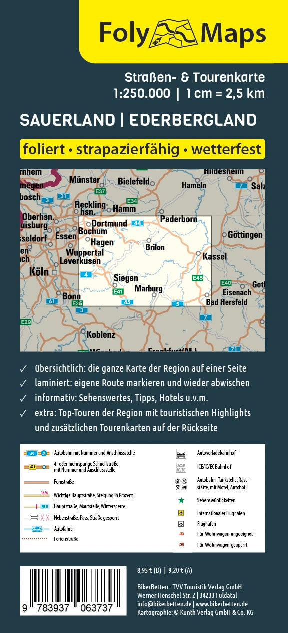 FolyMaps Karte Sauerland | Ederbergland