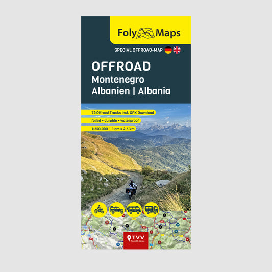 FolyMaps OFFROAD Karte Montenegro | Albanien - Lieferbar 15.01.2026