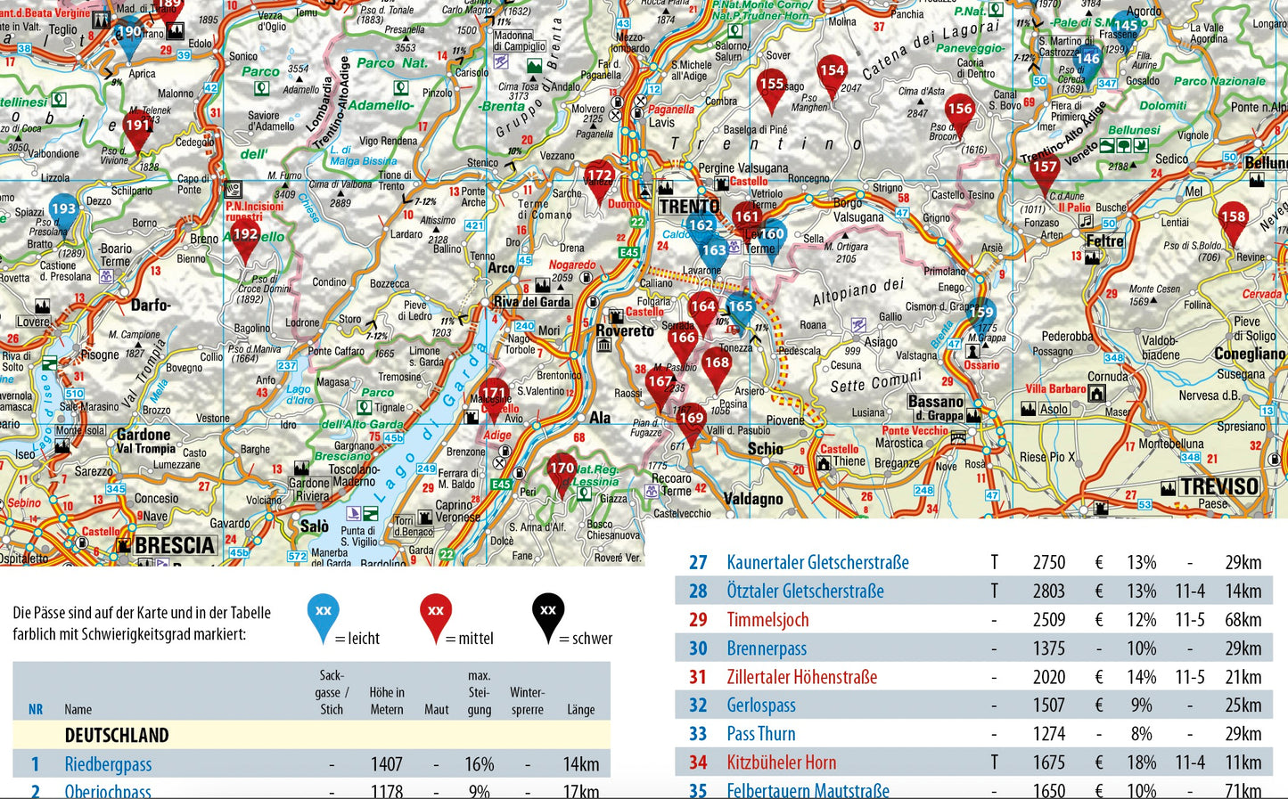 FolyMaps Karte Alpenpässe Spezialkarte