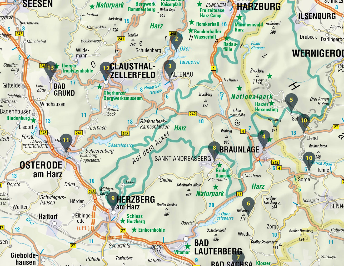 FolyMaps Karte Harz | Weserbergland