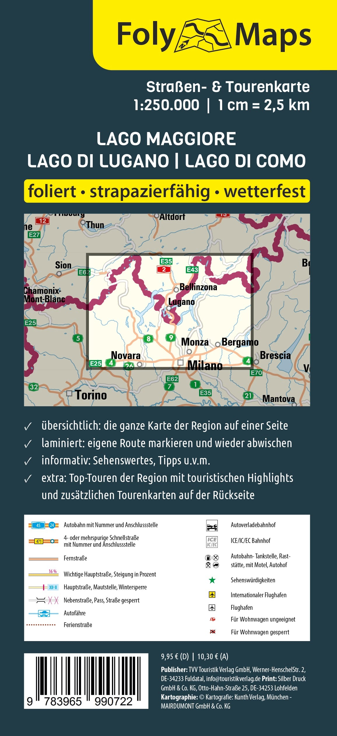 FolyMaps Karte Lago Maggiore | Lago di Lugano | Lago di Como