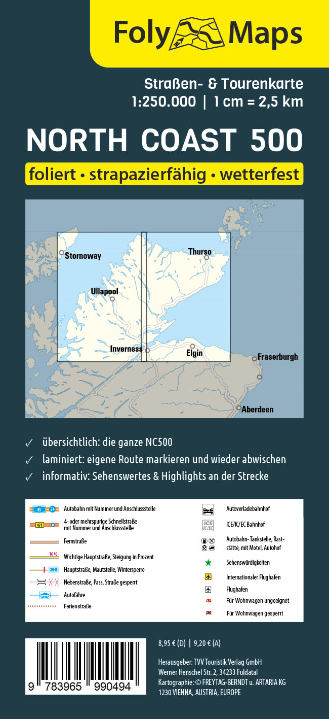 FolyMaps Karte Schottlands North Coast 500