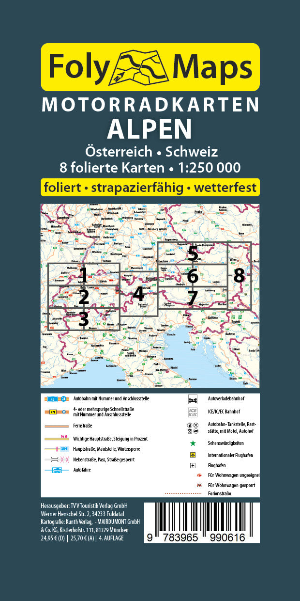 FolyMaps Motorradkarten SET Alpen Österreich Schweiz