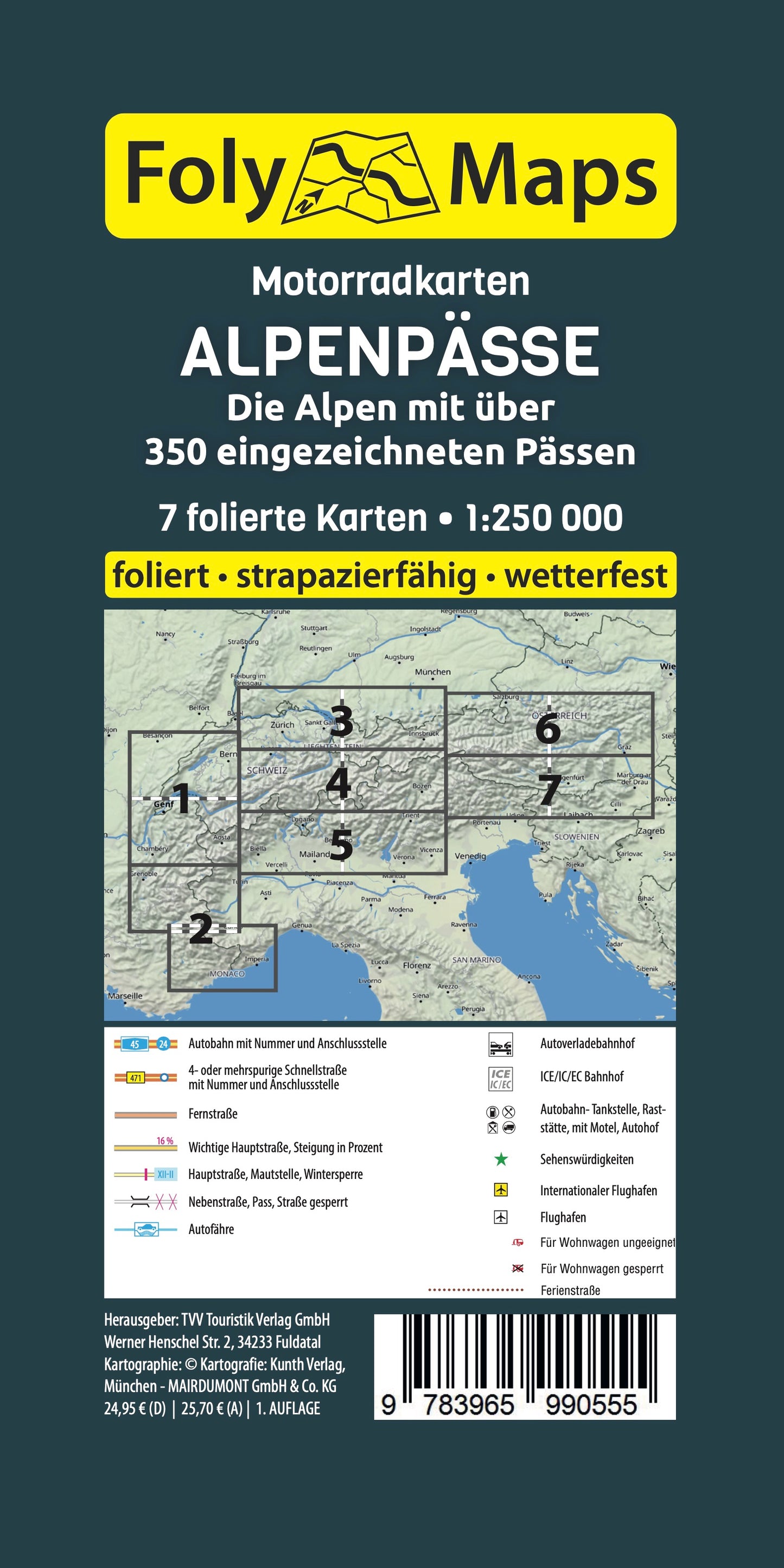 FolyMaps Motorradkarten SET Alpenpässe