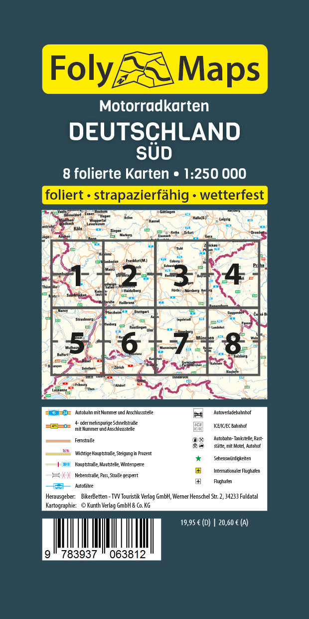 FolyMaps Motorradkarten SET Deutschland Süd