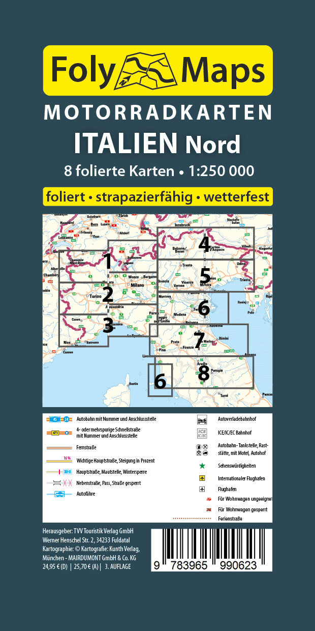 FolyMaps Motorradkarten SET Italien Nord