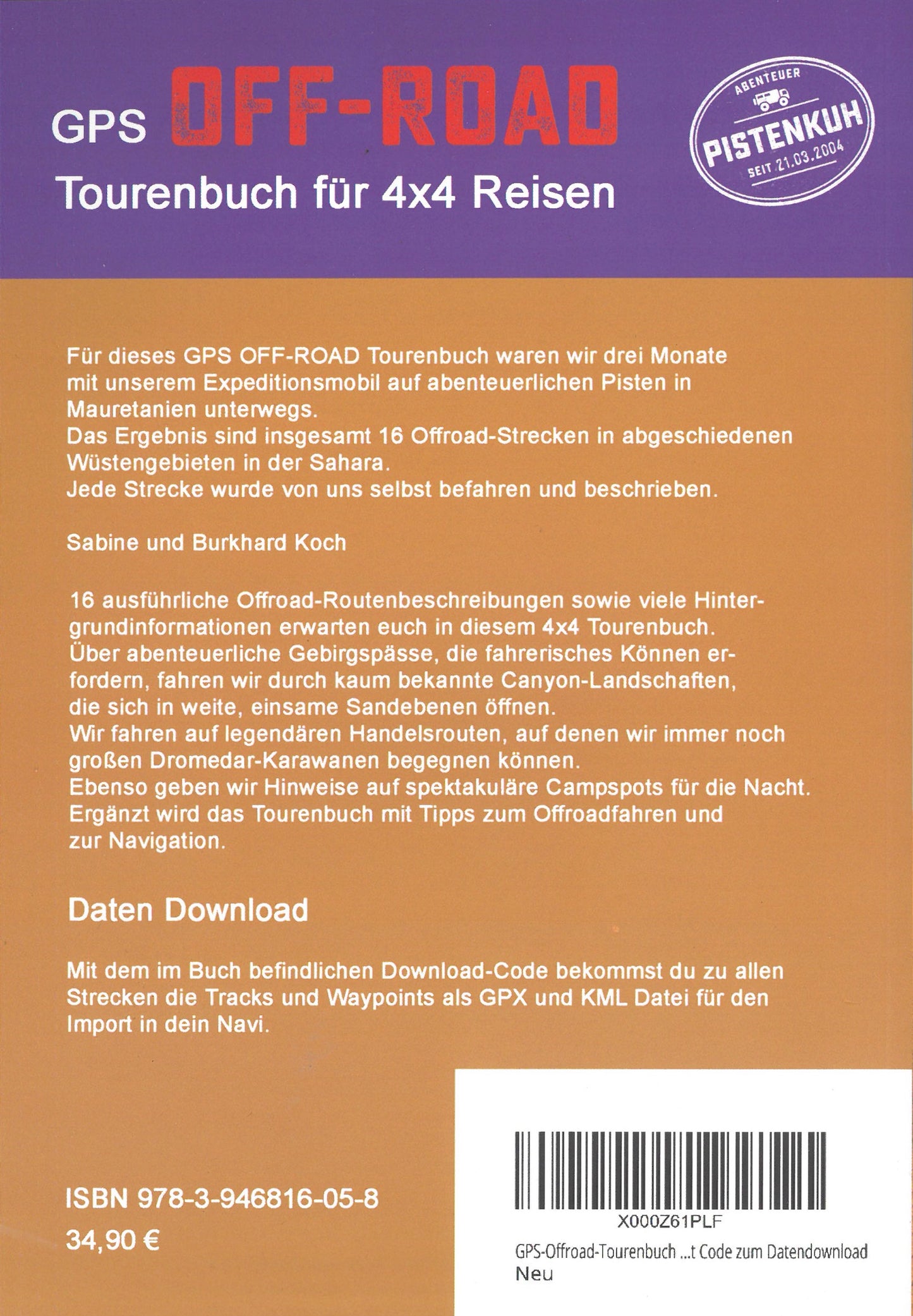 GPS Offroad Tourenbuch Mauretanien